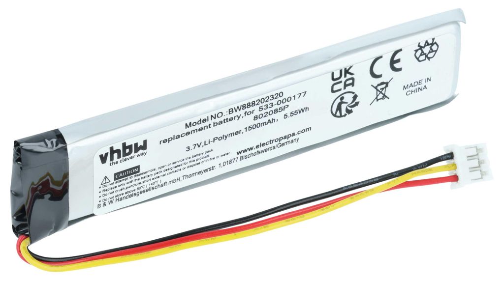 vhbw Akku kompatibel mit Logitech YR0073, MX KEYS kabellose Tastatur (1500 mAh, 3,7 V, Li-Polymer)