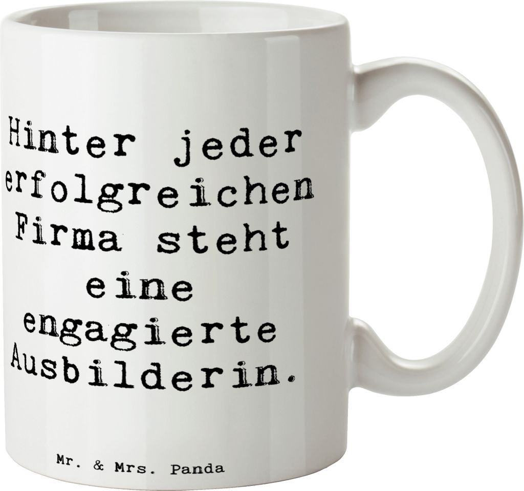 Mr. & Mrs. Panda cappuccinotasse Spruch Engagierte Ausbilderin - Weiß - Geschenk, Lehrerin, Teetasse, Beruf, Fachkräfte, Berufsalltag, Zukunft, K...