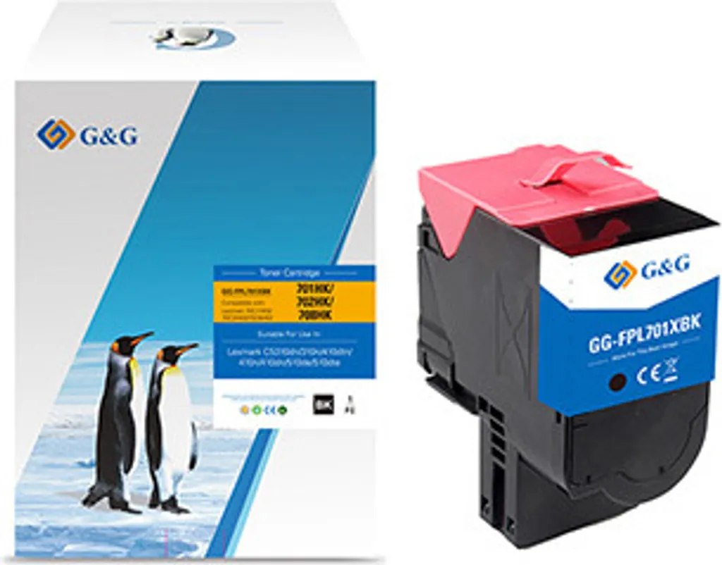 Toner Noir pour Imprimante Lexmark 70C2HK0 4000 Pages G&G Noir