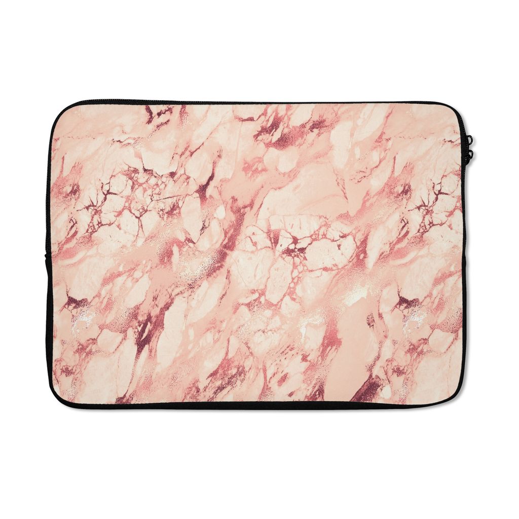 MuchoWow Laptop Hülle 13 Zoll Rosa - Steine - Marmor Laptoptasche - Laptophülle - Sleeve - Rundumschutz