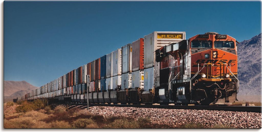 ARTland Leinwandbild Güterzug BNSF Kalifornien Größe: 100x50 cm