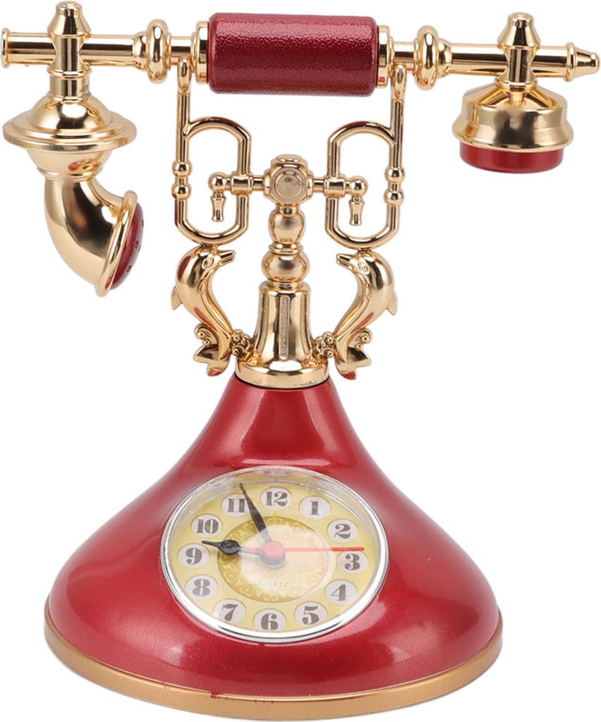 Vintage-Telefon-Wecker Einzigartige elegante und präzise Uhr Nachttischuhr Dekoration für Zuhause, Café, Büro YF020 3