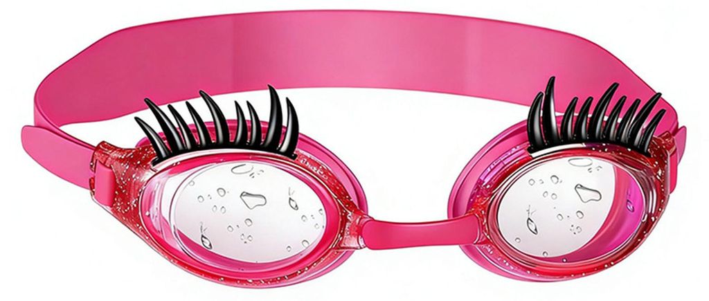 Schwimmbrille für Kinder mit Wimpern, wasserdicht, kein Auslaufen, beschlagfrei, klare Gläser, Silikon, geeignet für Jungen und Mädchen, Tauch-...