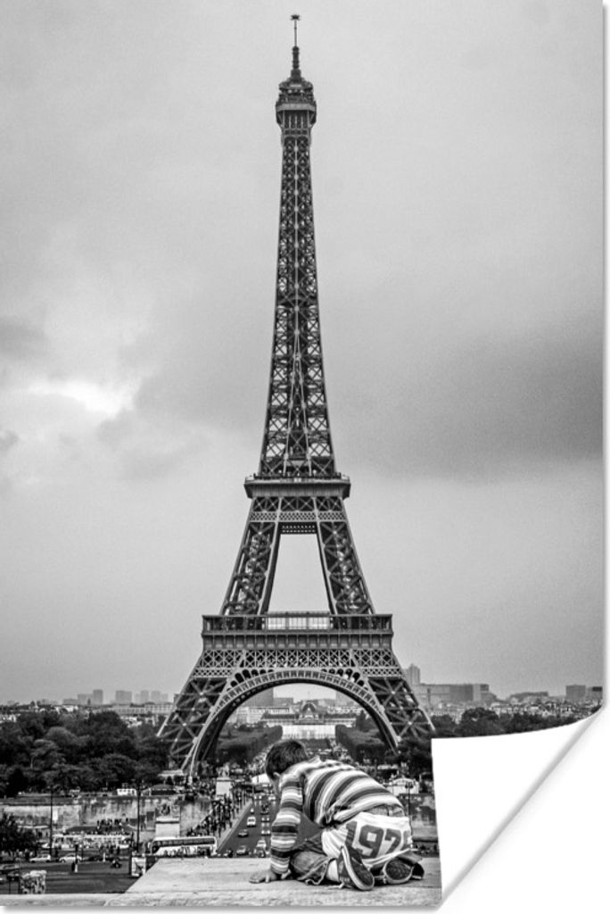 MuchoWow Poster Der alte Eiffelturm 120x180 cm - Kunstposter
