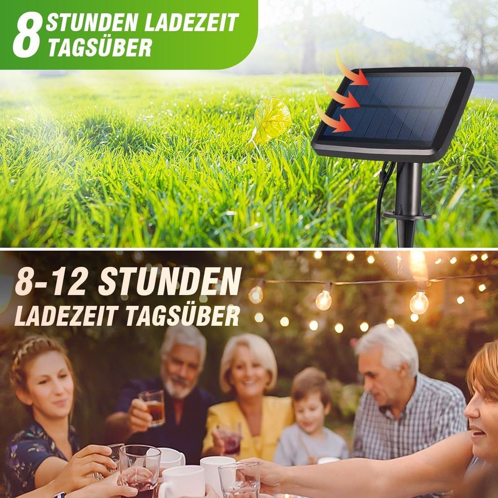 LED Lichterkette Außen-6.1M Lichterkette Strom mit 12 Produktbild 4