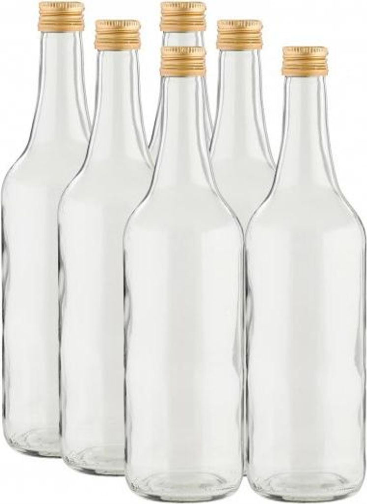 Glasflasche, ca. 700 ml, 6 Stück