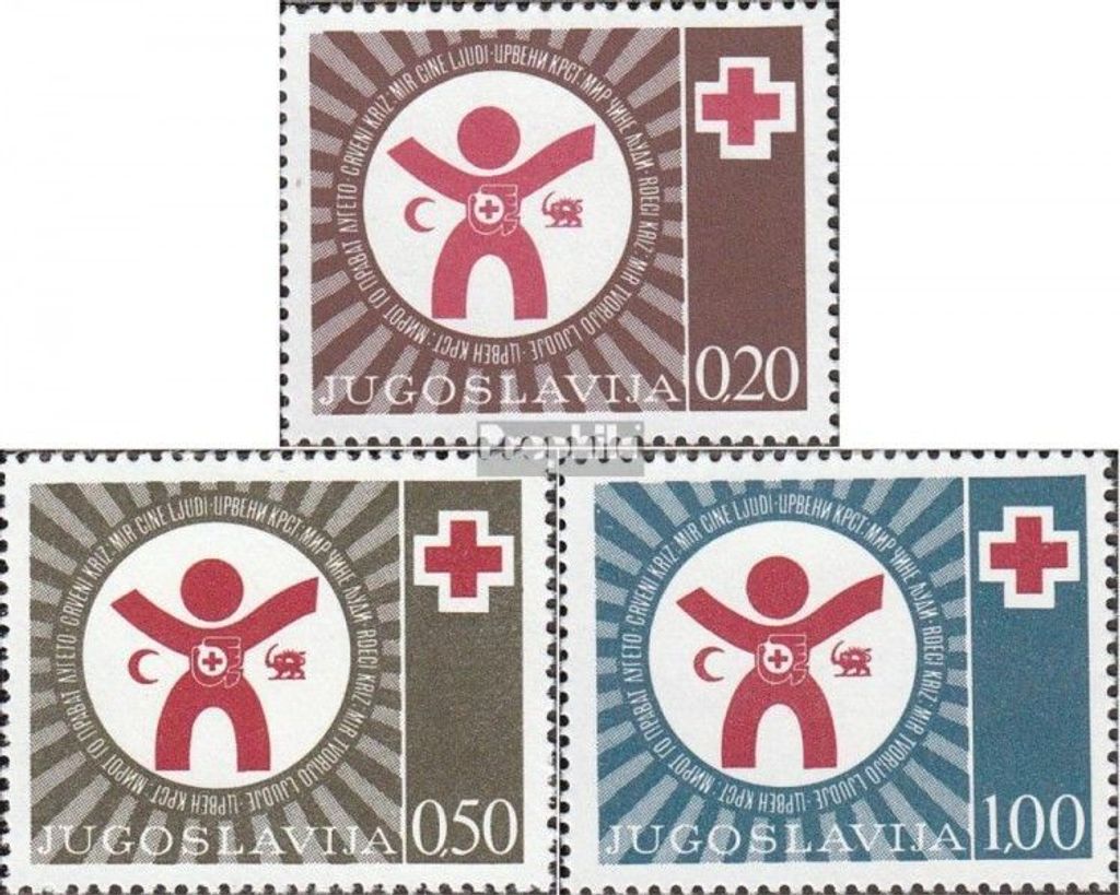 Briefmarken Jugoslawien 1977 Mi Z53-Z55 (kompl. Ausg.) postfrisch Rotes Kreuz