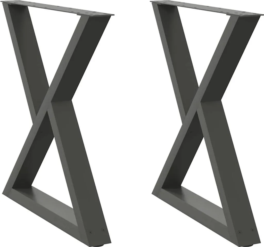 Gambe Tavolo 70x73 Acciaio Antracite vidaXL - Offerta Set 2 Pezzi DIY