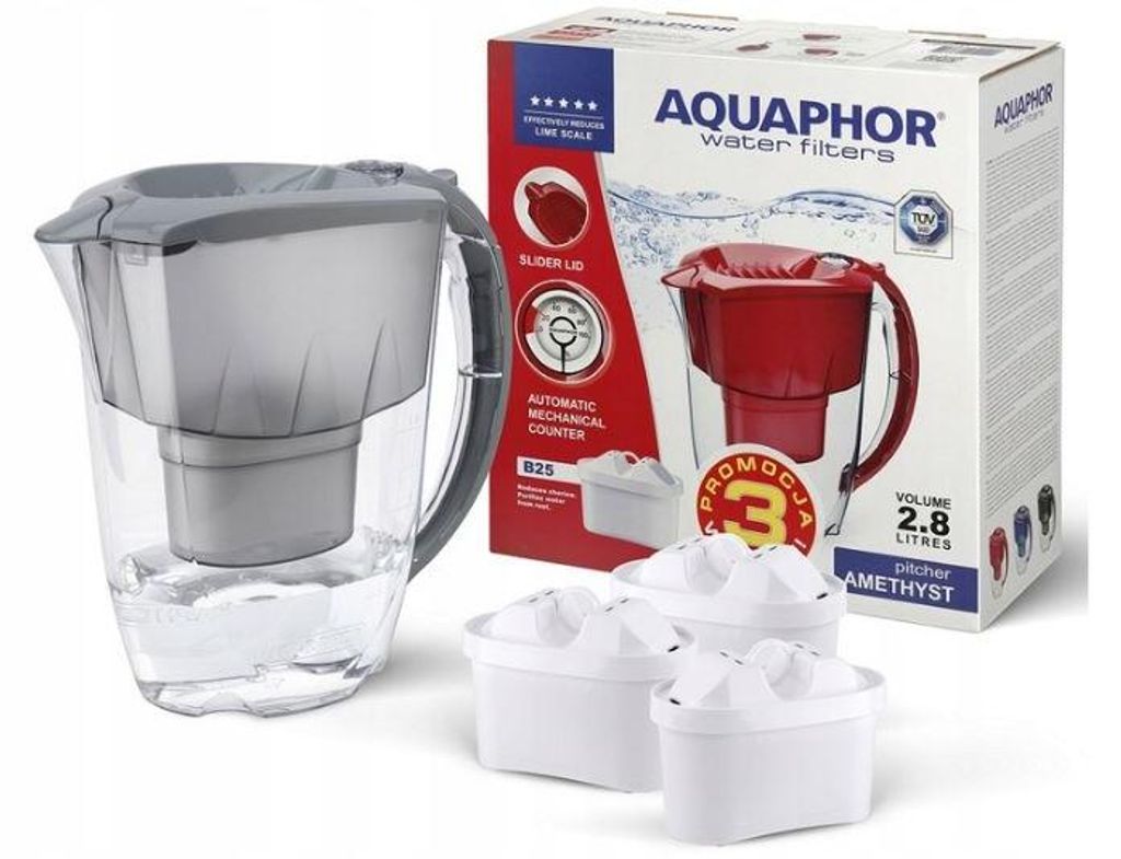 Dzbanek filtrujący szary + 3 wkłady B25 Aquaphor Zdjęcie produktu 