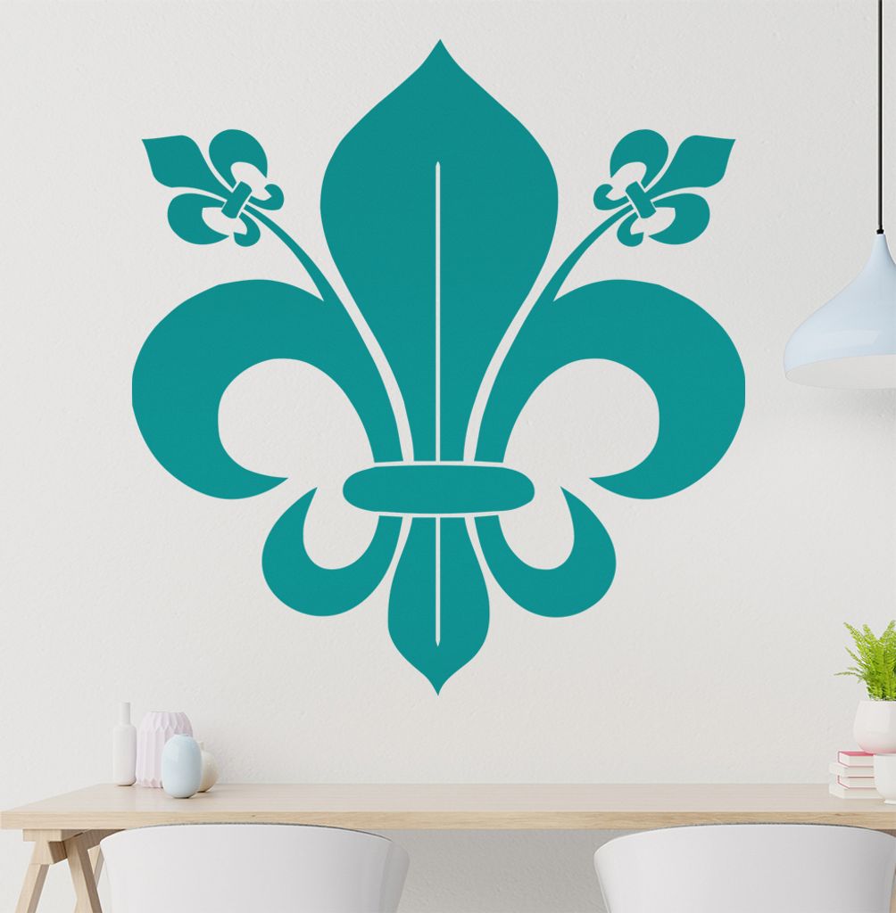 französische Lilie Wandtattoo in 6 Größen - Wandaufkleber Wall Sticker - Dekoration, Küche, Wohnzimmer, Schlafzimmer, Badezimmer