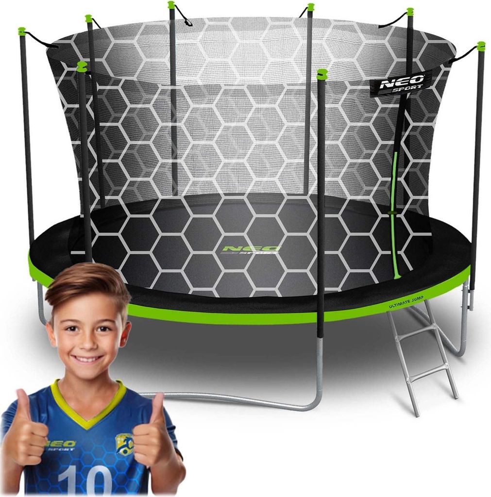 13ft/404cm Gartentrampolin mit Innennetz und Leiter Neo-Sport