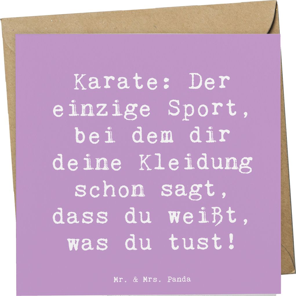 Mr. & Mrs. Panda Grußkarte Spruch Karate Kleidung - Lavendeltraum - Geschenk, Klappkarte, Teamsport, Sportart, anlasskarte, doppelkarte, Sport, Se...
