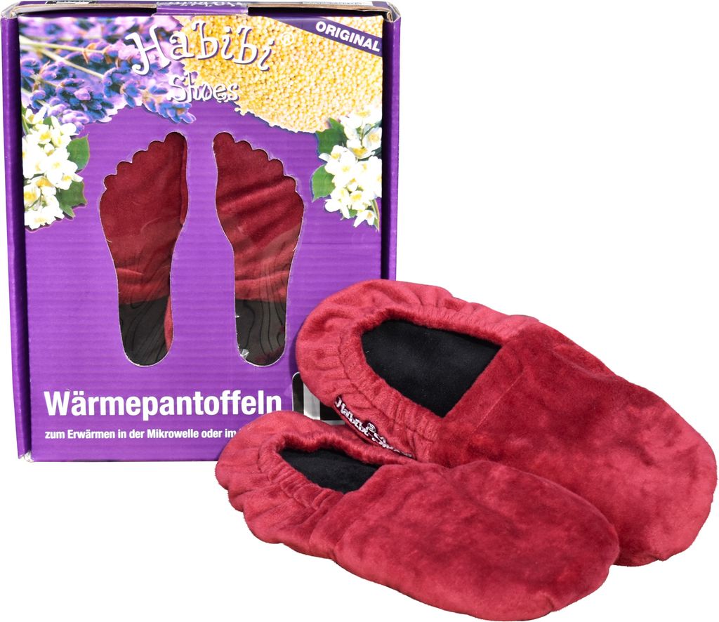 Habibi Wärmeschuhe Slippers Hausschuhe Wärmepantoffeln rot Produktbild 