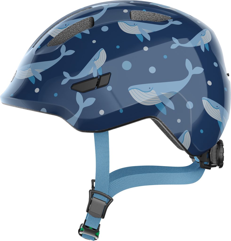 ABUS Kinderhelm Smiley 3.0 - Fahrradhelm mit tiefer Passform, kindergerechten Designs & Platz für einen Zopf - für Mädchen und Jungs - Blau mit ...