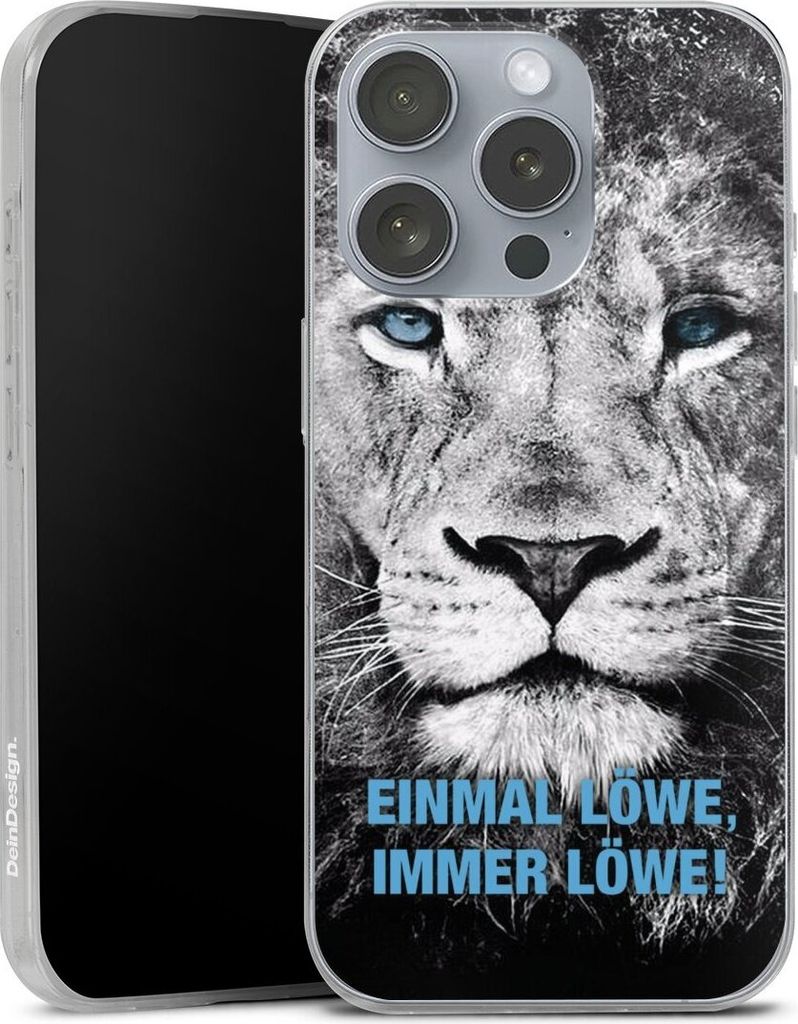 DeinDesign Slim Hülle für Apple iPhone 16 Pro Silikon Case Ultra Dünn Handyhülle Löwe Offizielles Lizenzprodukt TSV 1860 München