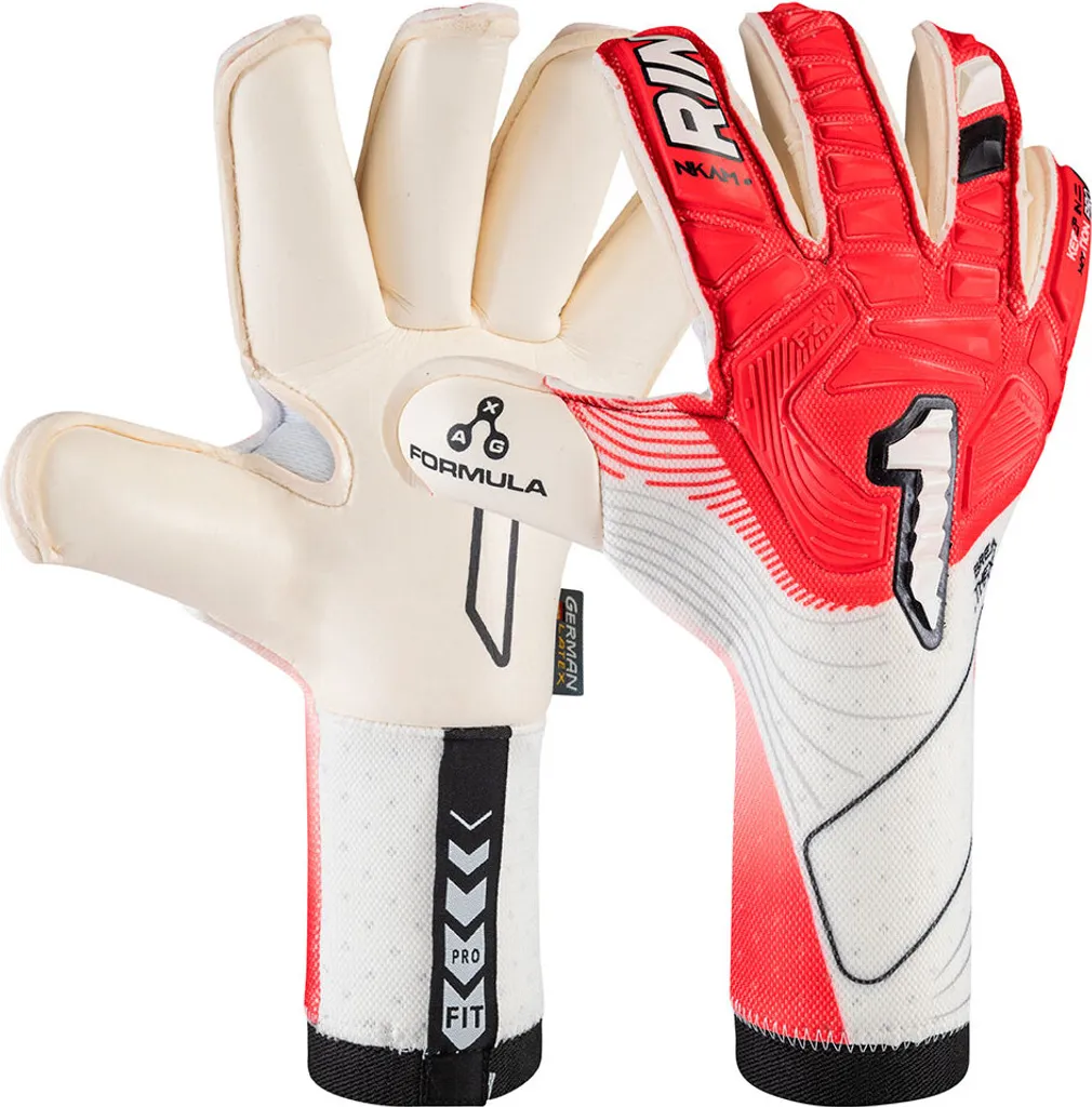 Gants de gardien Rinat Nkam Pro Rouge et Blanc Taille 7 pour Match