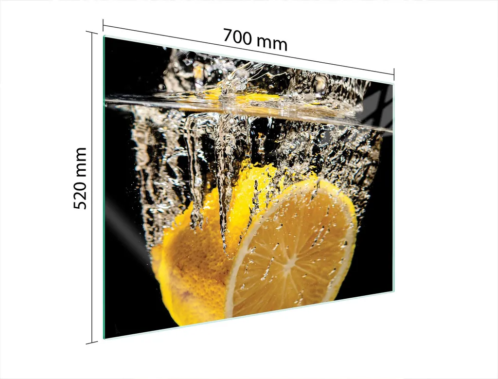Pannello Vetro Cucina 70x52 con Limoni | Protezione Sicura Bimbi