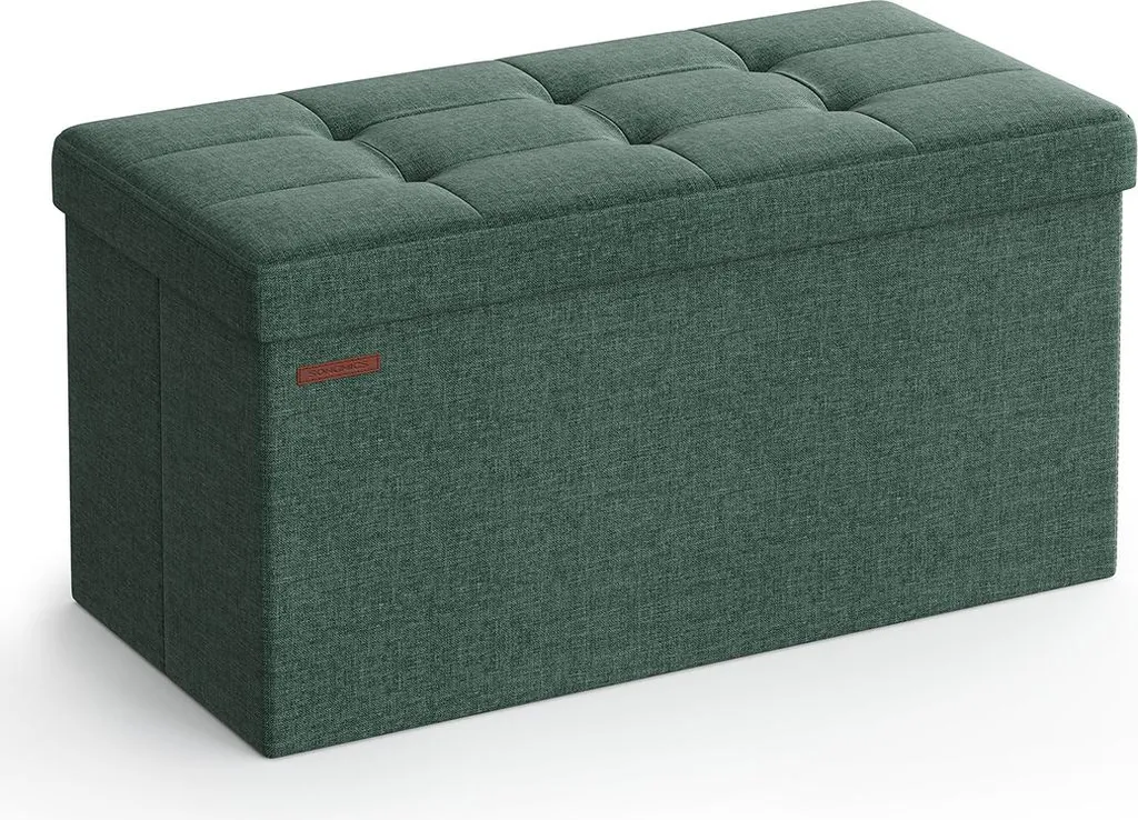 Banc de rangement gain de place 76 cm vert vintage pour ranger vos affaires