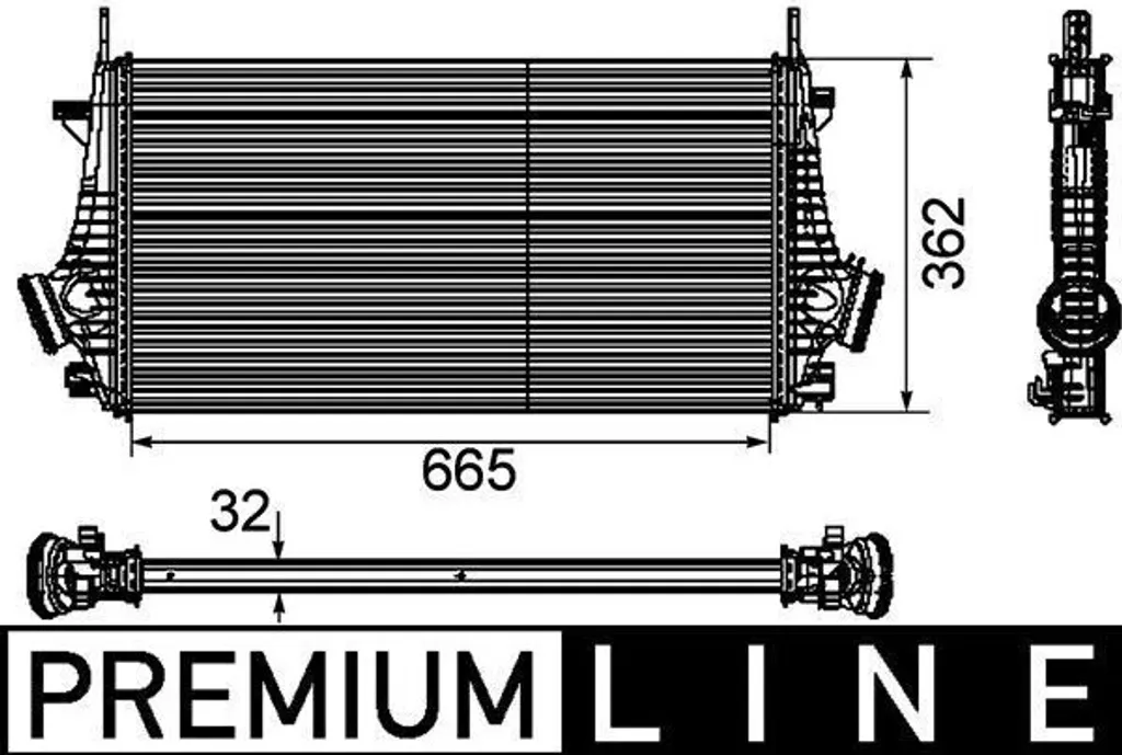 Intercooler Refroidisseur d'air Mahle CI 191 000P pour Opel et Saab