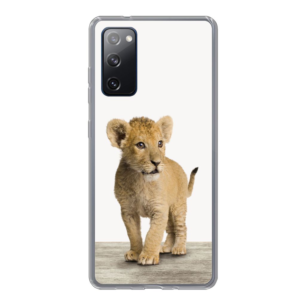 MuchoWow Handyhülle Schutzhülle Hülle für Samsung Galaxy S20 FE Löwe - Junge - Kinder - Jungen - Tiere - Mädchen Silikon Softcase Handy Hü...