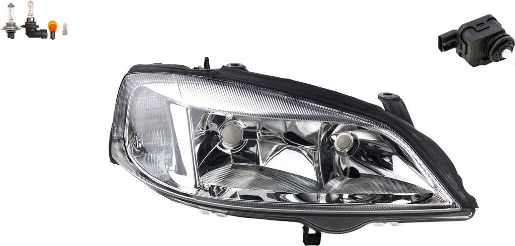 Johns, Scheinwerfer Halogen passend für Opel Astra G Rechts Leuchtmittel mit Stellmotor 6207044 5288904AB 90590665 1216156 1216540 1216111 0911730...