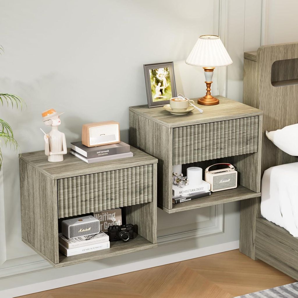 FCH Nachttisch Hängend 2er Set, Nachtschrank Wandregal mit Produktbild 