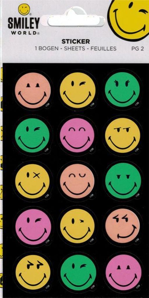 Sticker Smiley neon