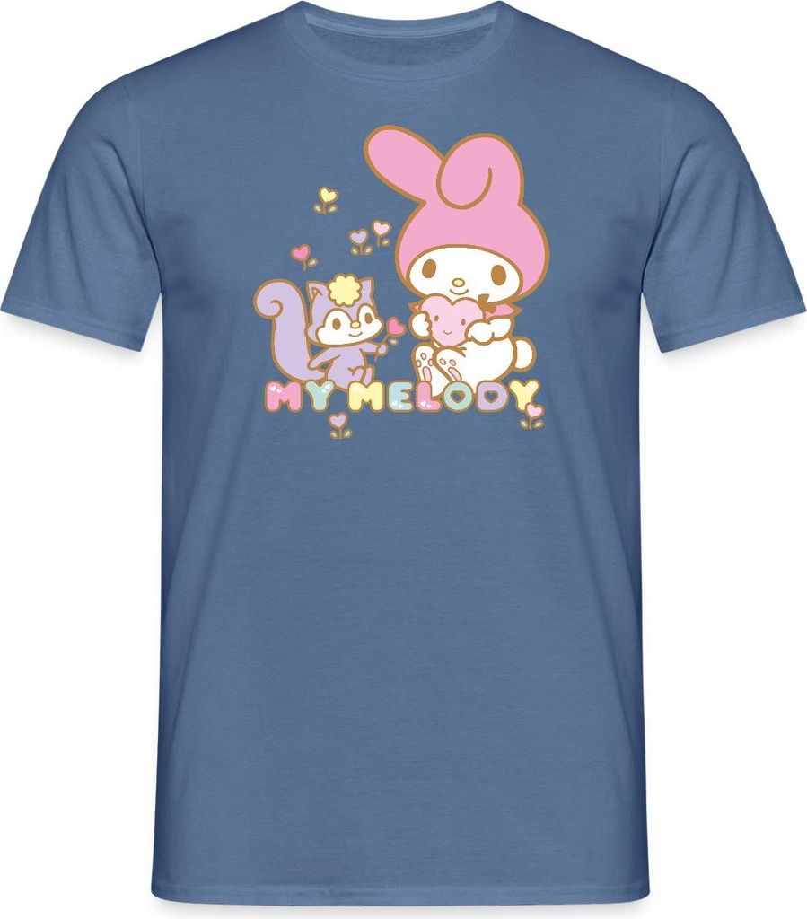 Spreadshirt My Melody Pflückt Mit Risu Herzblümchen Männer T-Shirt, M, Taubenblau