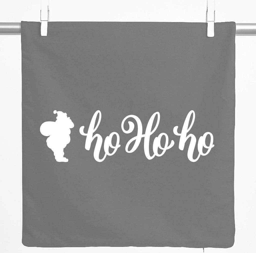 Huuraa Kissenbezug Santa Claus Ho Ho Ho 40x40cm Steel Grey Baumwolle Dekokissenbezug Geschenkidee