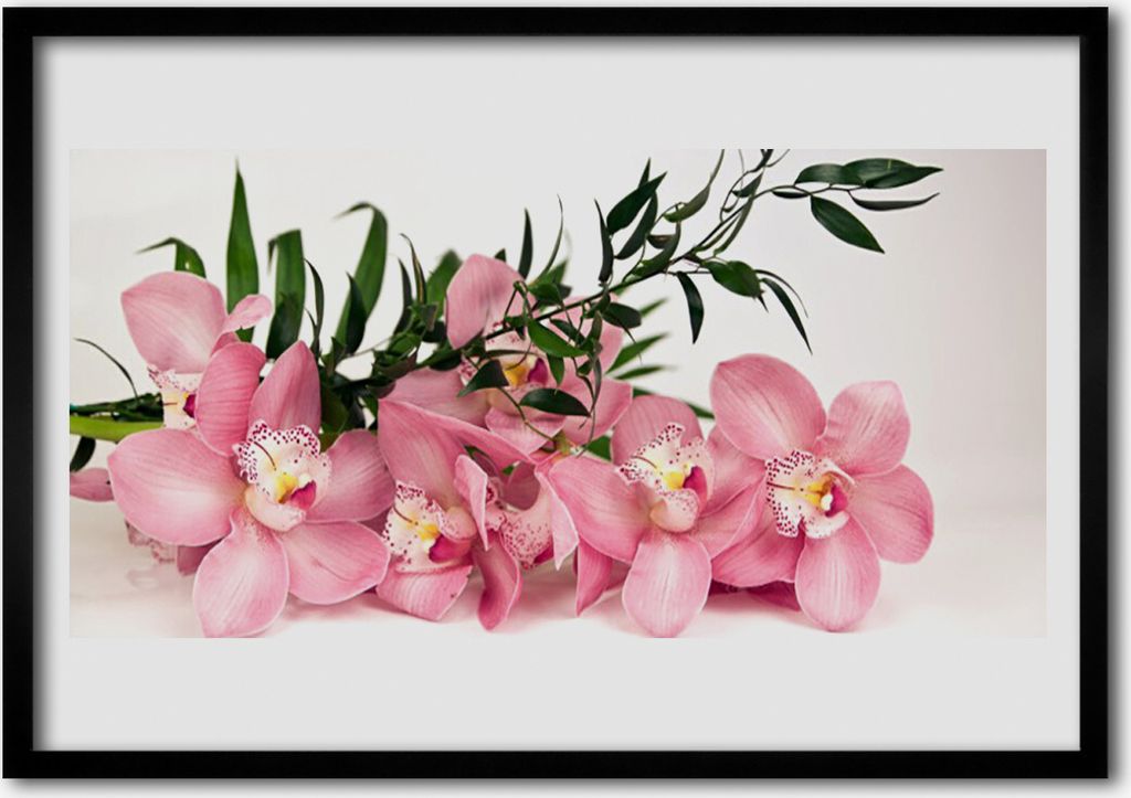 Bild 100x70 MDF-Rahmen Wandkunst Orchideen-Blumen Spa Produktbild 