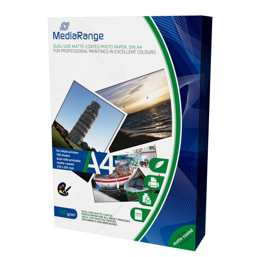 MediaRange Fotopapír A4 matný natíraný 140g 100 listů Dual Obrázek produktu 