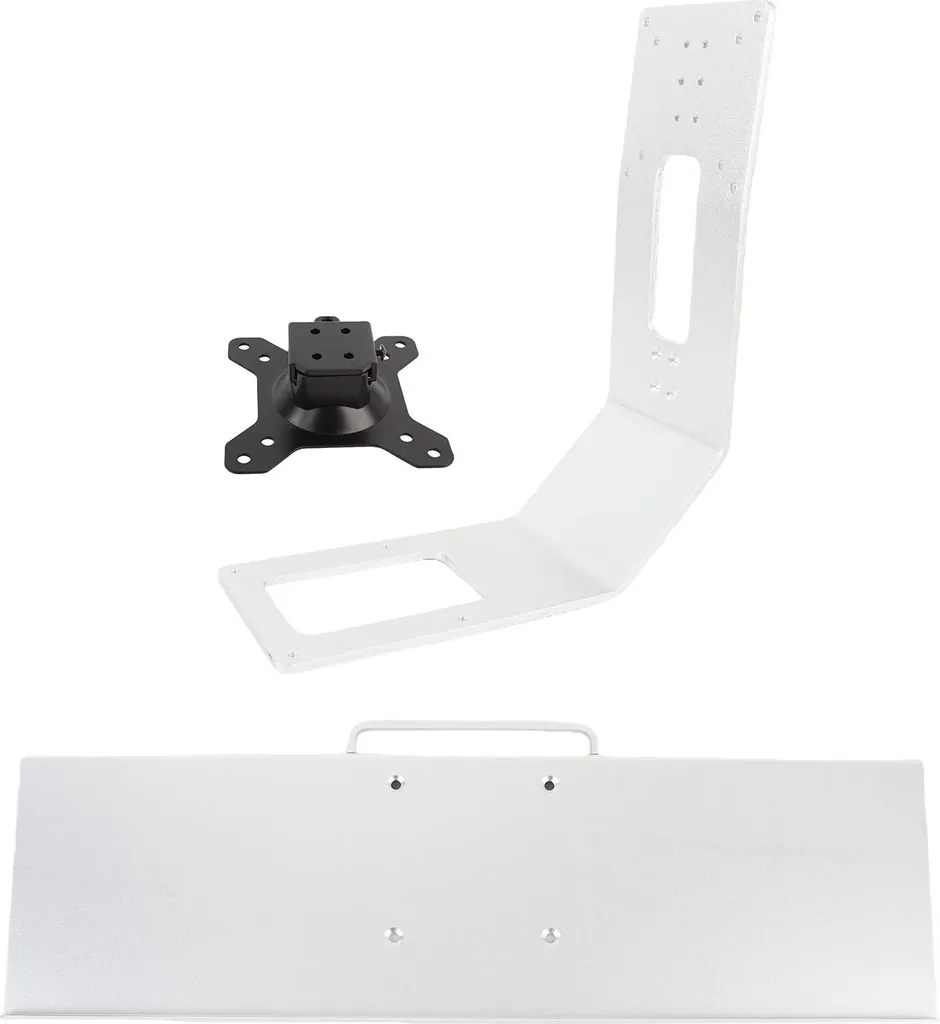 Support d'ordinateur aluminium gris sidéral avec socle écran et clavier