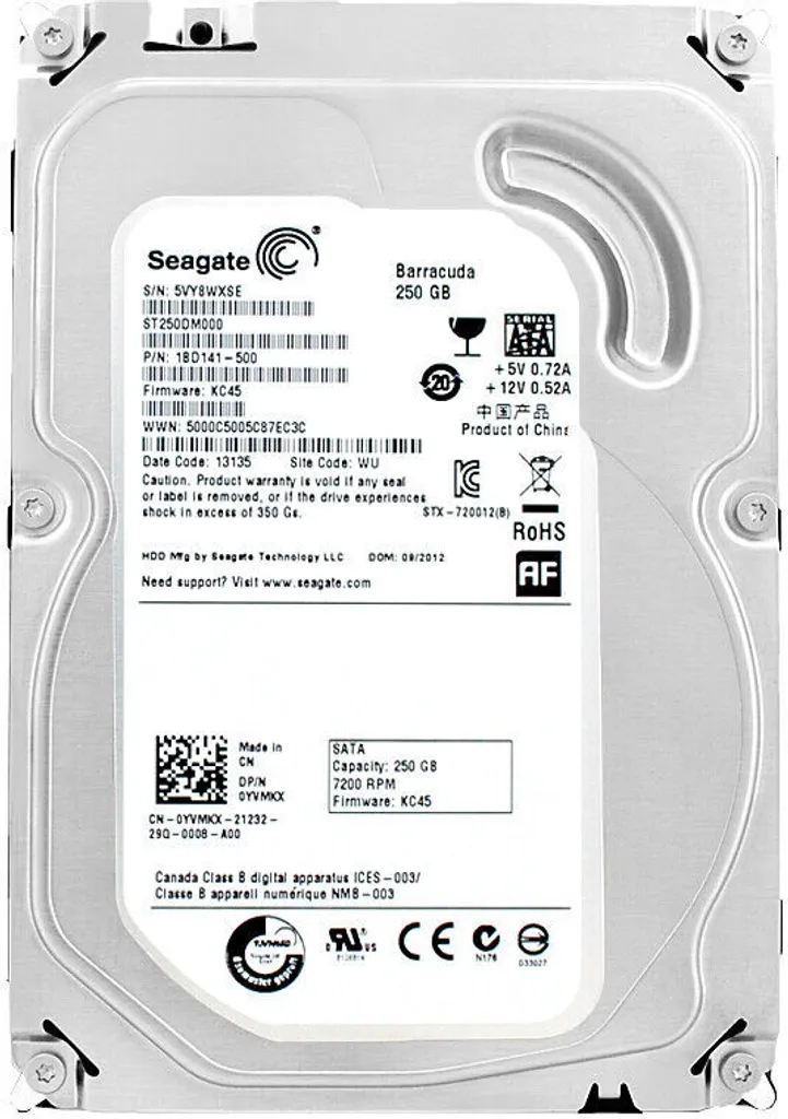 Unità Disco Rigido Dell 0YVMKX 250GB 7.2K SATA III 3.5" ST250DM000