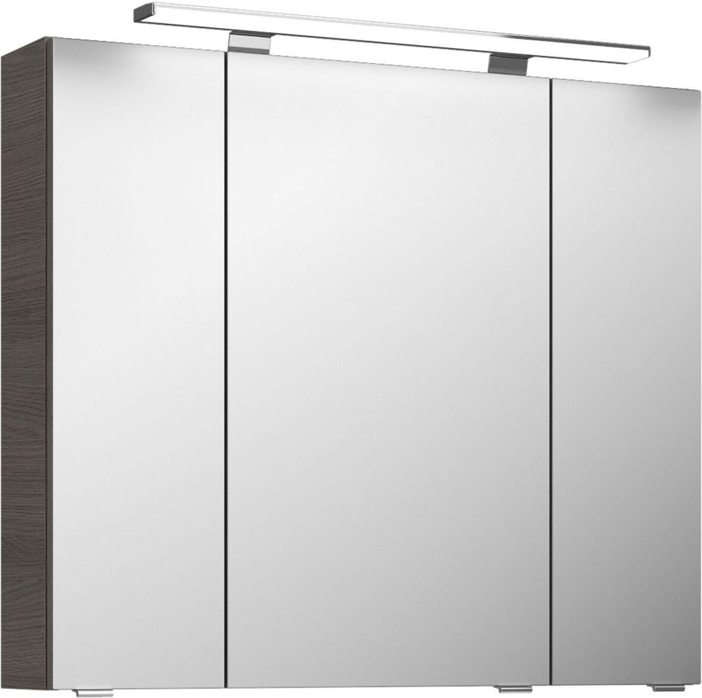 Pelipal Serie 4010 Spiegelschrank 4850.198050 Korpusfarbe Graphit Struktur quer NB 80 cm