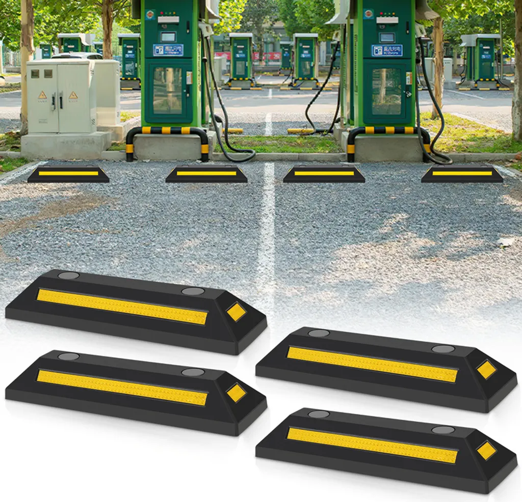 Clanmacy 4X fermaruote riflettore strisce riflettenti distanziatore barriera garage parcheggio