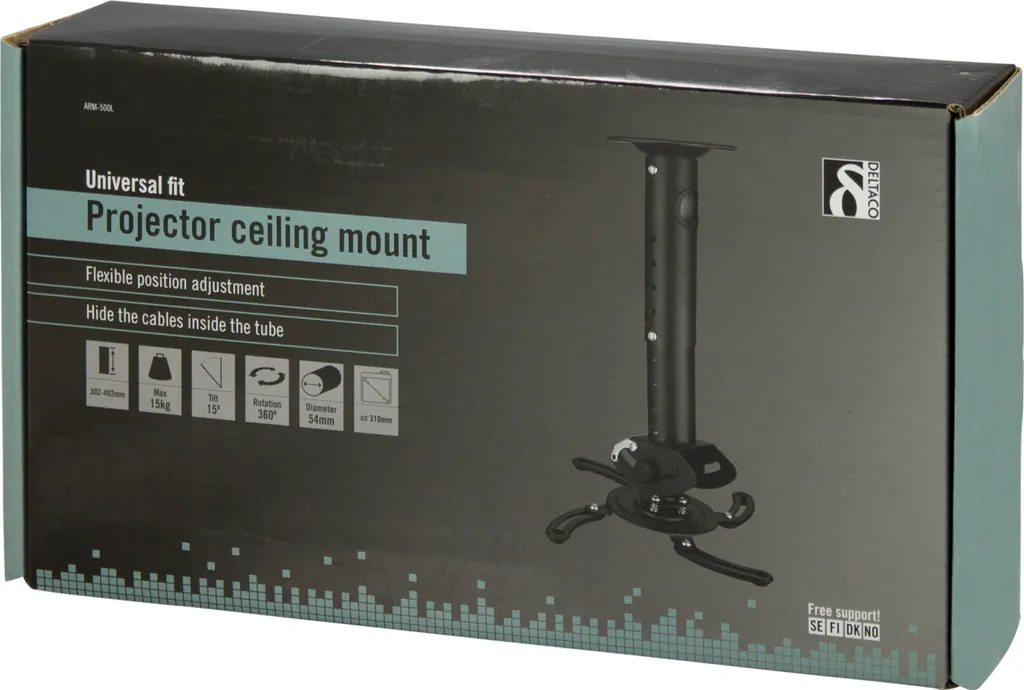 Support plafond projecteur ajustable 40cm - Charge 15kg haute sécurité - 3