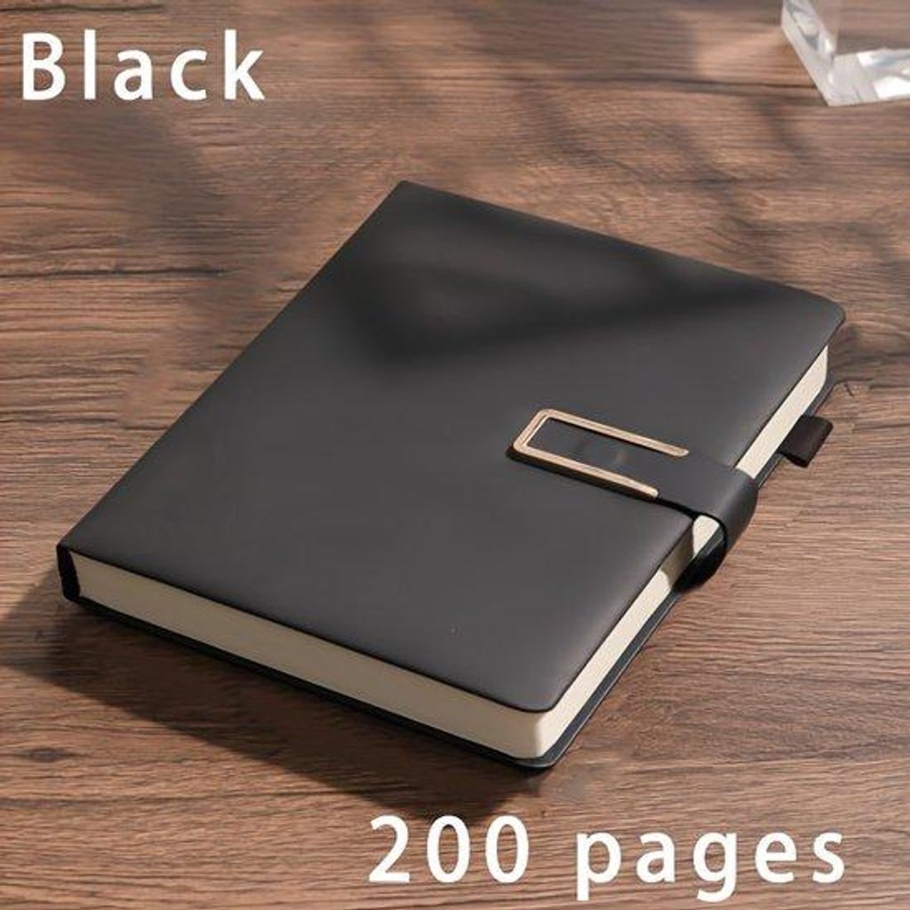 A5 leren notitieboek für geschäftliche Besprechungen, retro minimalistische Stil, Schüler Agenda (schwarz).