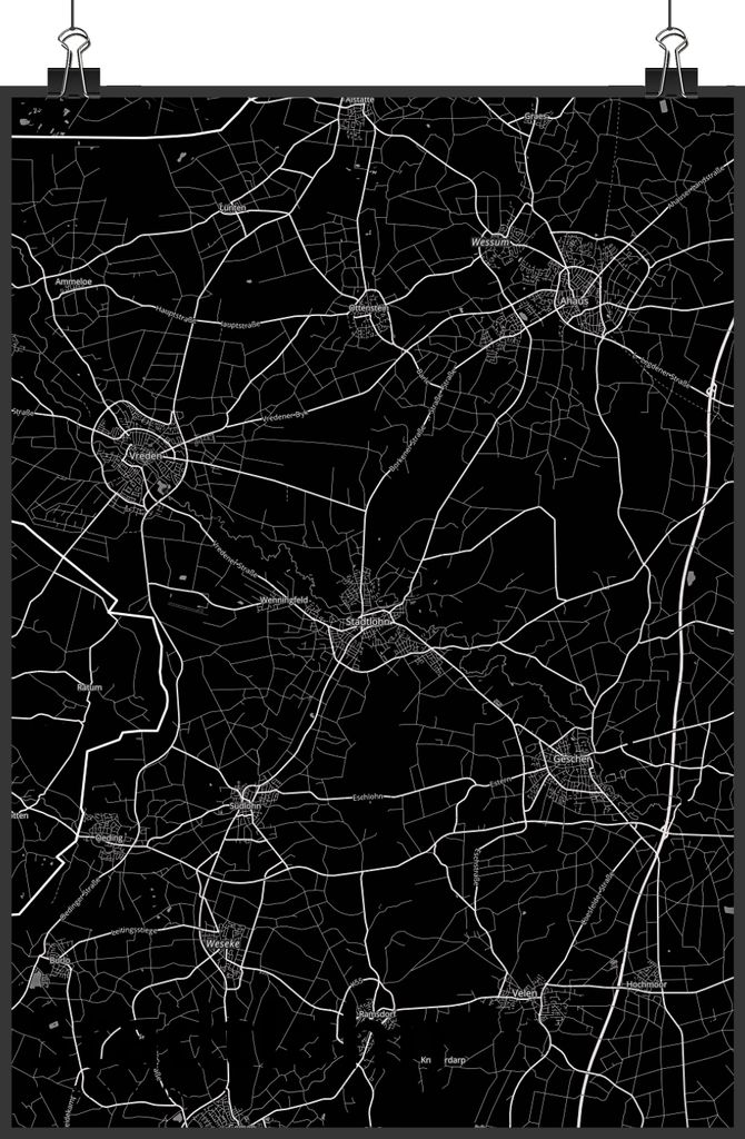 Mr. & Mrs. Panda Bild Stadtlohn DIN A2 - Geschenk, Plakat, Stadt, Dorf Karte Landkarte Map Stadtplan, wanddeko, Wanddekoration, drucke, Wandbild