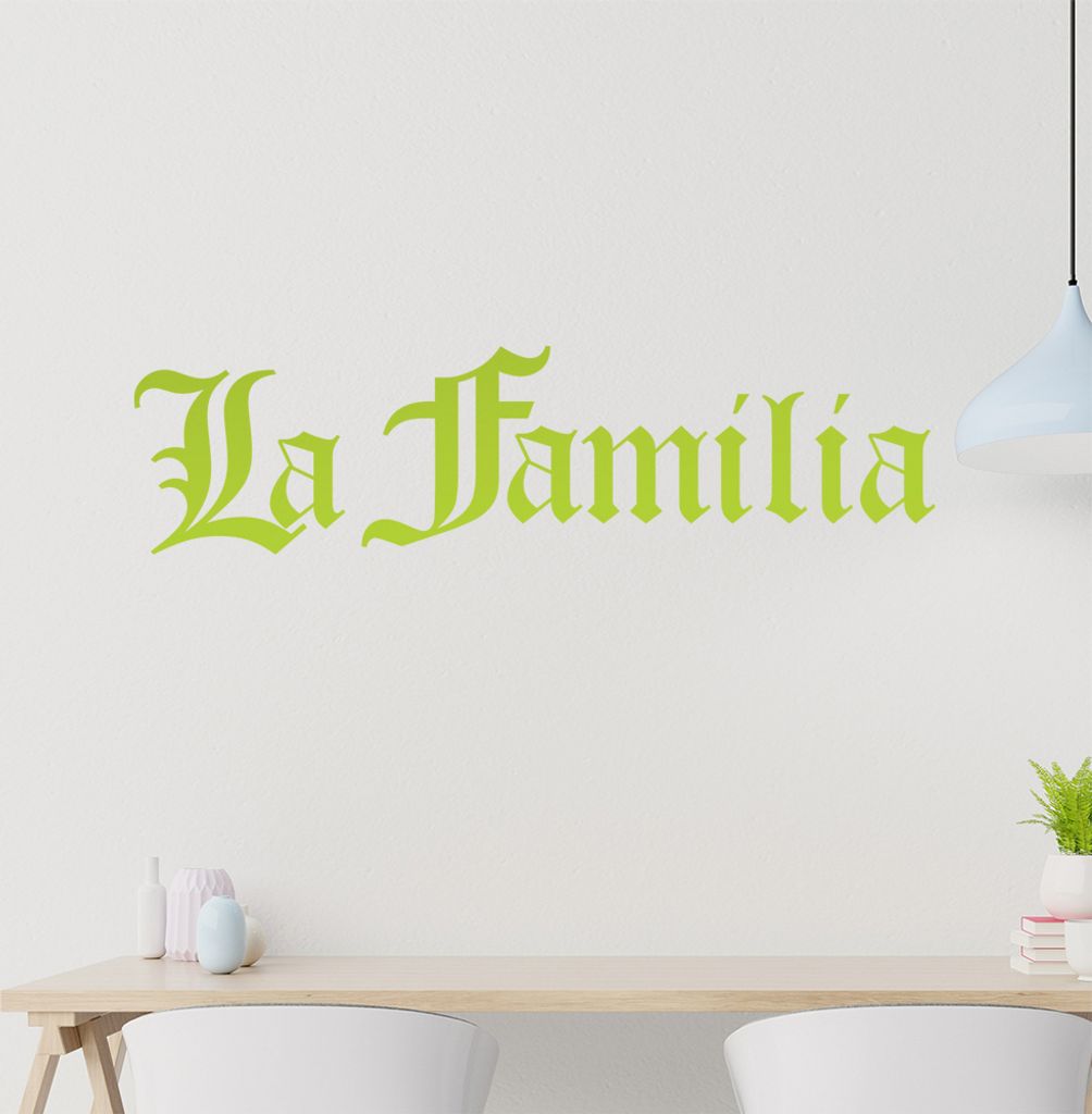 La Familia Wandtattoo in 6 Größen - Wandaufkleber Wall Sticker - Dekoration, Küche, Wohnzimmer, Schlafzimmer, Badezimmer