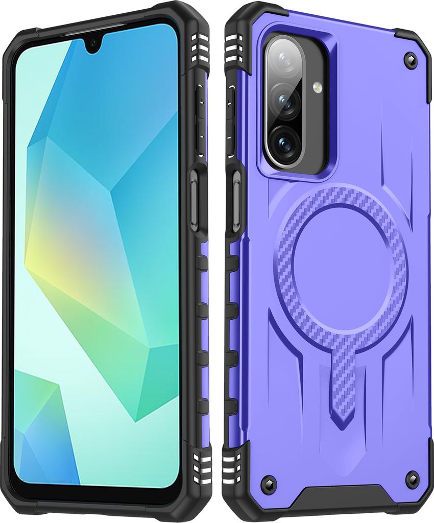 Magnetisch Hülle für Samsung Galaxy A16 / A26, Dual Layer PC TPU Stoßfest Handyhülle Lila