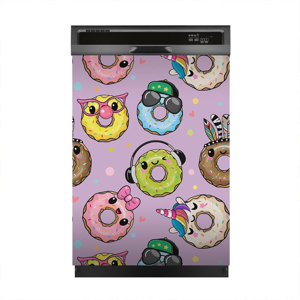 Magnete Dekorative 60x80 cm Küche Magnetmatte Spülmaschine - niedlich Cartoon Donuts