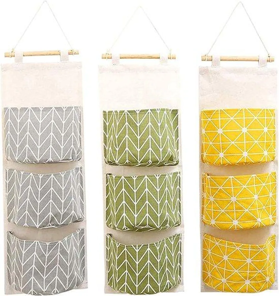 Boîtes de rangement pliables en lin lot de 4 avec poignées ergonomiques
