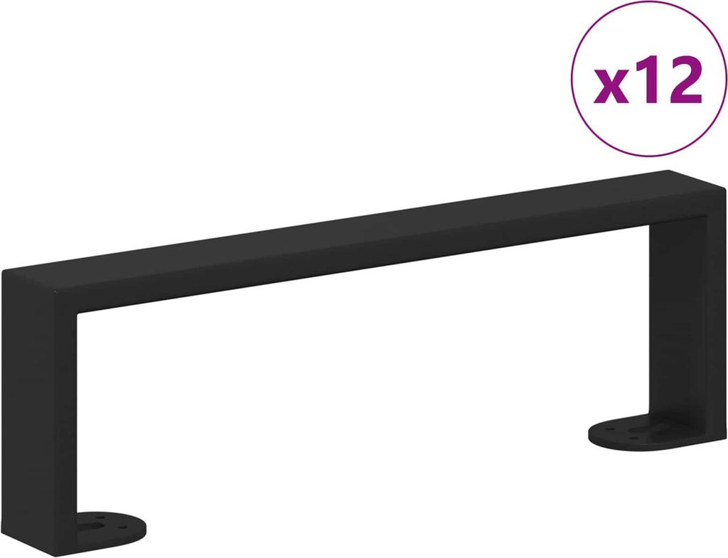 Möbelbeine 12 pcs Schwarz 311 x 40,5 x 100 mm Eisen