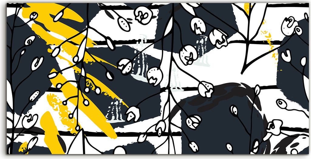 Coloray - Glasbild - 120x60 cm - Wandbild - Glasbilder - Sommerblumen Tropischer Streifen Tier