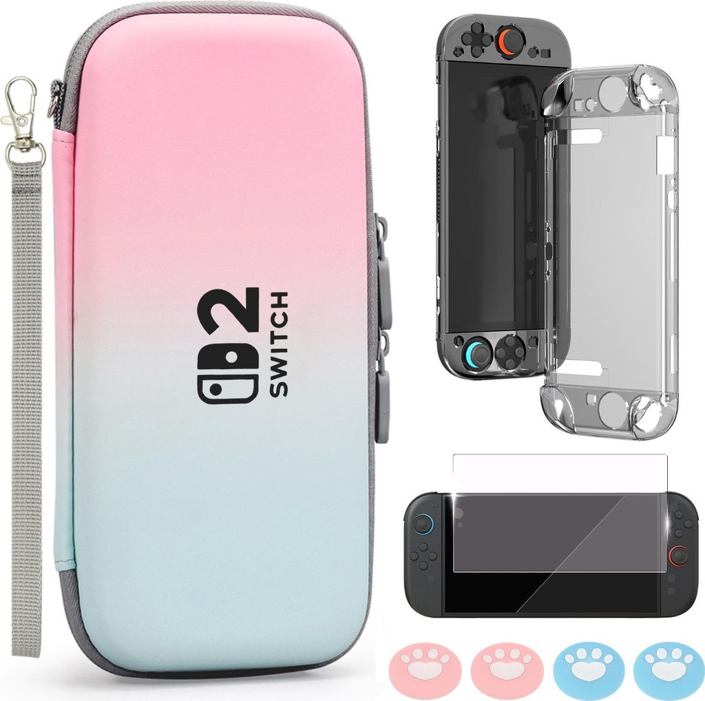 INF Tragetaschen-Set für Switch 2 Rosa + Blau Produktbild 