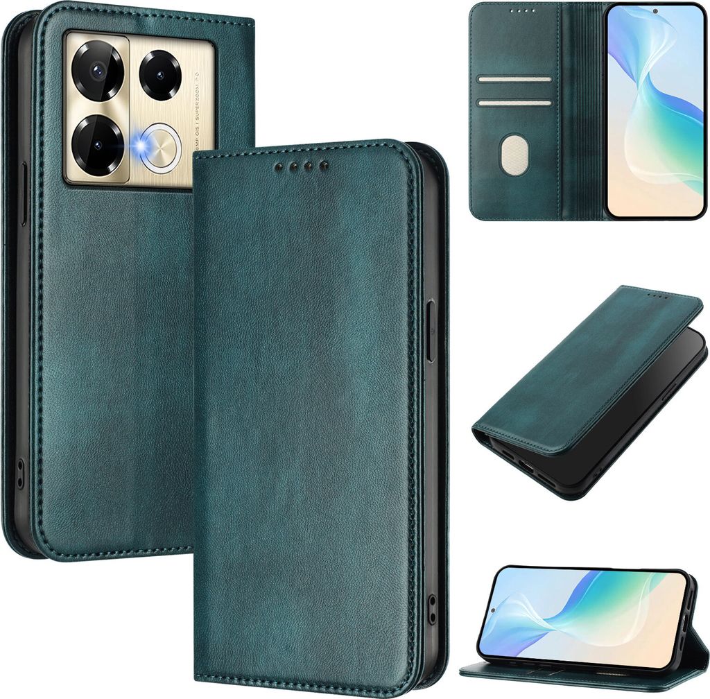 Handyhülle für Infinix Note 40 Pro 4G/Note 40 Pro 5G/Note 40 Pro+ 5G, Vintage Leder RFID Schutz Kartenfach Standfunktion Magnetische Klapphülle ...