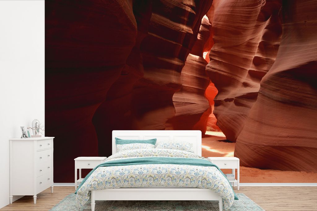 MuchoWow Fototapete für Wohnzimmer oder Schlafzimmer Wandtapete Vinyl Motivtapete Steinmauern der Antelope-Schlucht - 420x280 cm - Zimmer für K...