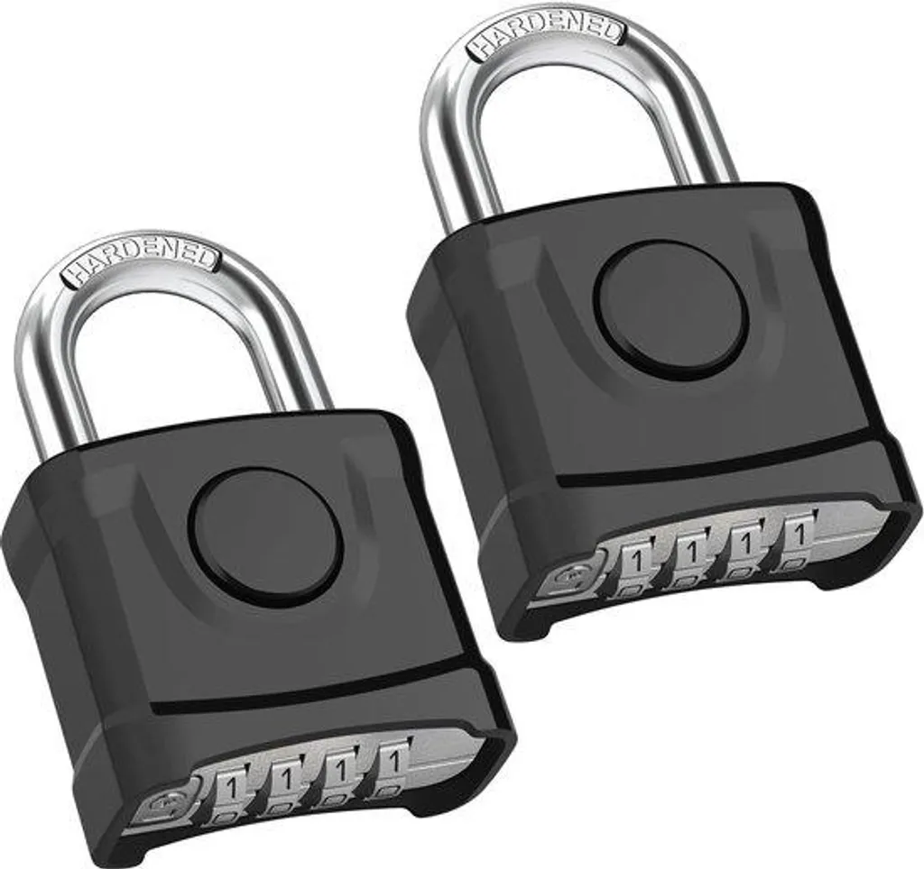 Cadenas à code robuste de 8mm pour extérieur noir étanche 4 chiffres