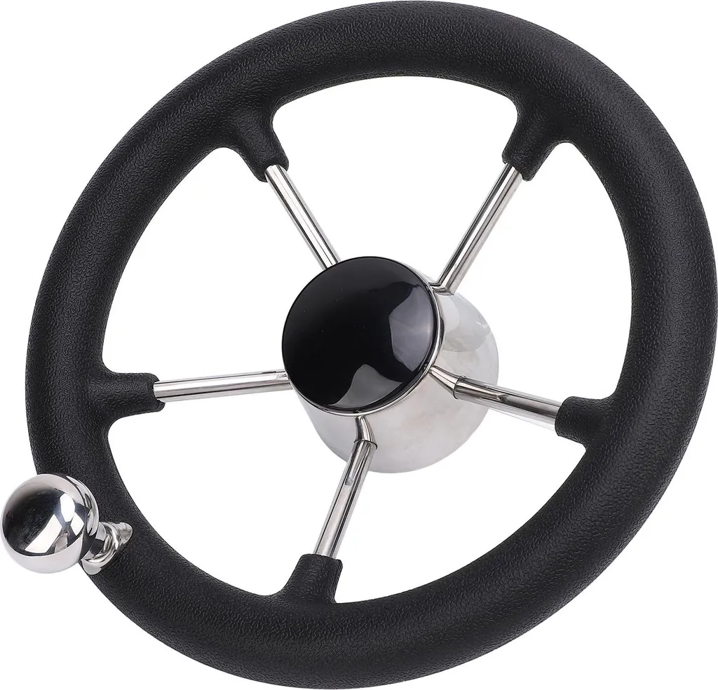 Volant de bateau pour yacht et vedette rapide avec pommeau de rotation inox