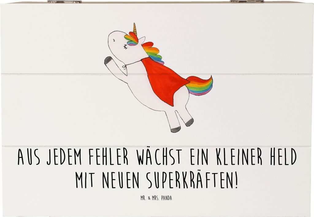 Mr. & Mrs. Panda Holzkiste Fehler machen lernen 22 x 15 cm - Weiß - Geschenk, Holzbox mit Deckel, Liebe, Truhe, Hoffnung, Trost, Lebensweg, Gesche...